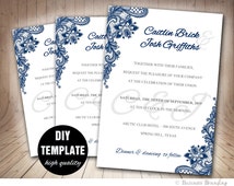 Blank navy blue wedding invitations