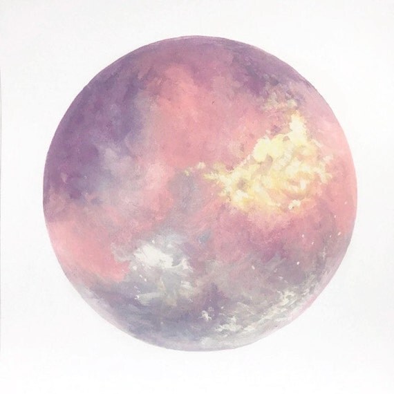 Moon Print Moon Art Purple Moon Pink Moon Abstract Moon