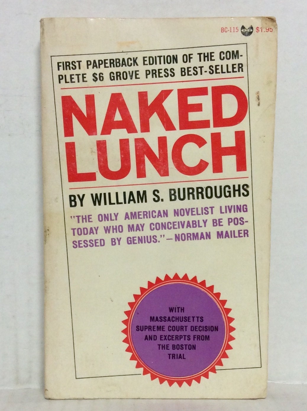 Naked Lunch by William S. Burroughs vintage literary sci-fi