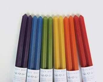 Hex Tapers, Hexagonal Candles, Beeswax Candles, Hexagonal Tapers, Taper Candles, Custom Colors, Customized Candles, Wedding Candles