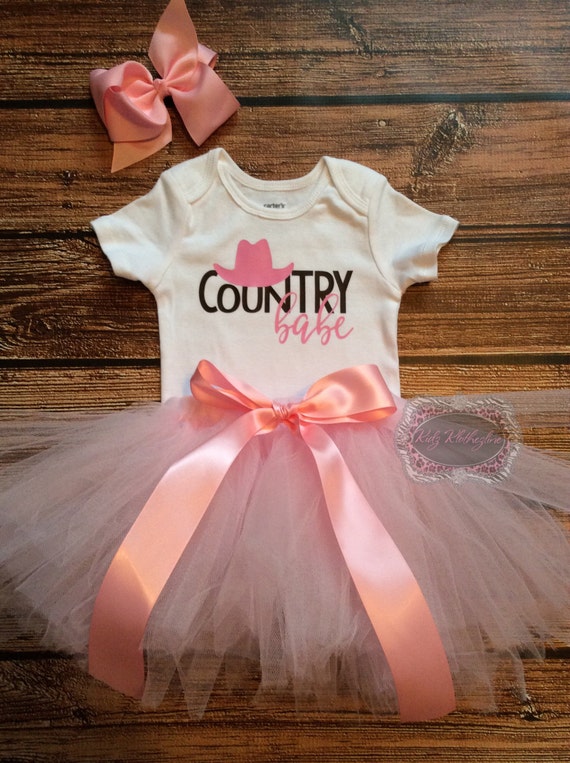 Country Babe Tutu Set Onesie Outfit Baby Girl Onesie