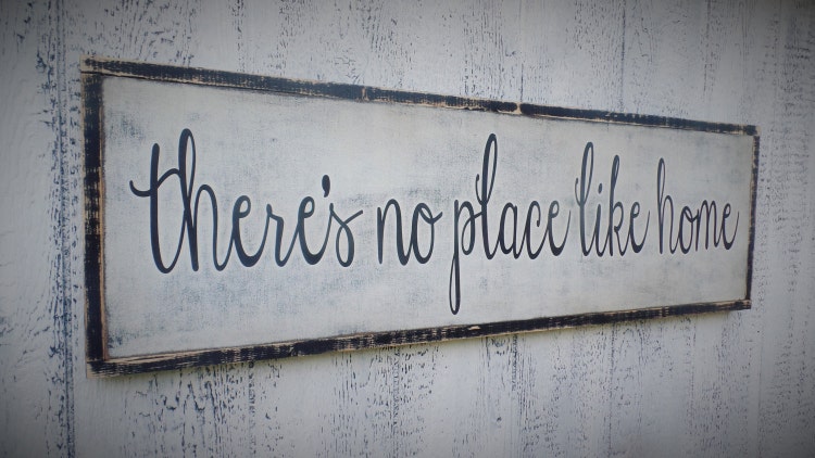 There's No Place Like Home Wood Sign by leapoffaithsigns on Etsy