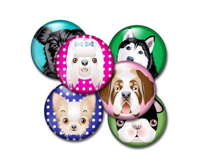 Handcrafted Party Favors - Puppy Dog Magnets - Refrigerator Magnets - Magnets - Teacher Gifts - Gifts Under Ten - Office Gift