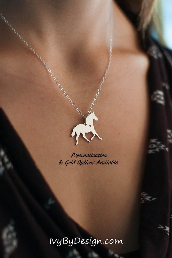 SALE Horse Necklace Personalized Horse Lover Gift by IvyByDesign