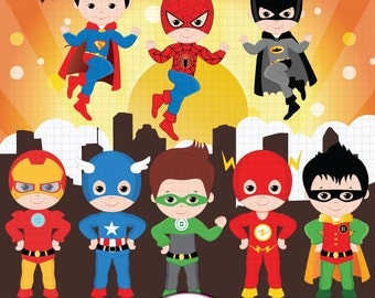 Superhero clipart, Super Hero clipart, Superhero boys, Hero clipart, Superhero Digital clipart, Boys clipart, Superhero clip art