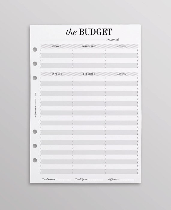 PRINTED A5 Budget Planner Inserts uk Monthly Budget Finance