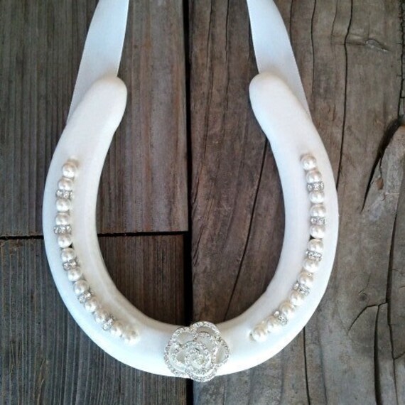 Wedding Horseshoes Decorated Horse Shoes by EECustomHorseShoes