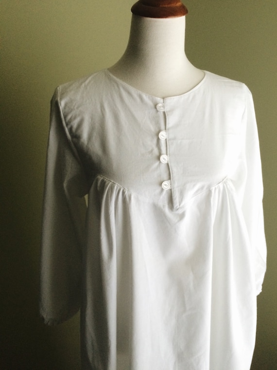 Items similar to Long Nightgown Nursing Access Sleepwear 100 Cotton Flannel Linen Modest