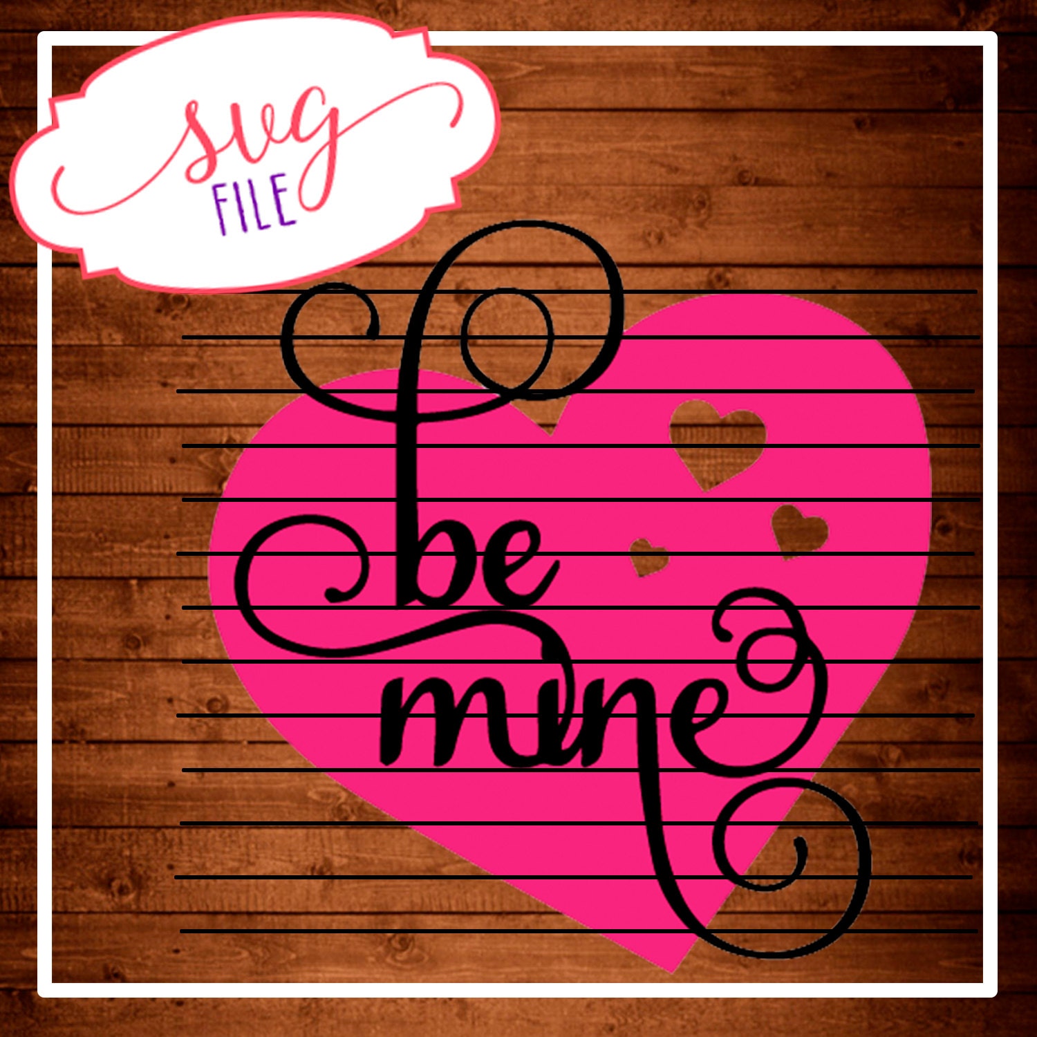 Download SVG Valentines Be Mine Heart Cut File SVG & DXF files