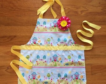 toddler apron - craft apron - reversible apron - child apron - kids apron - art apron - craft apron - toddler girl gift - polka dot apron