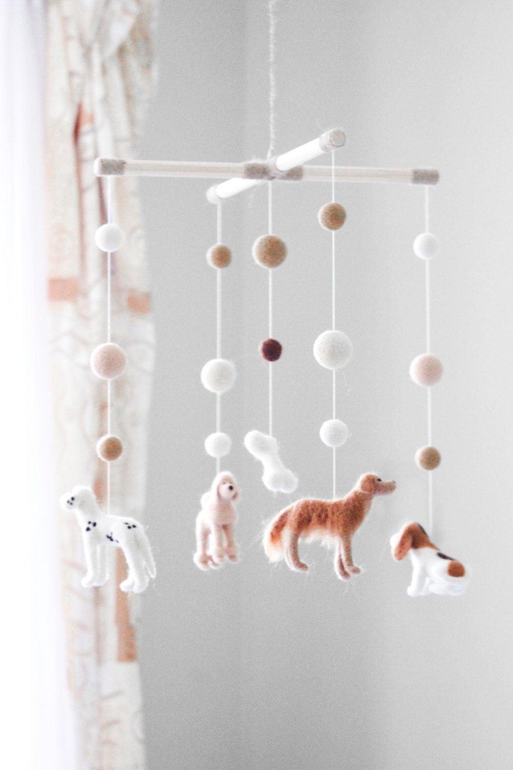 Needle Felted Dogs Baby Mobile Baby Crib Mobile Nursery