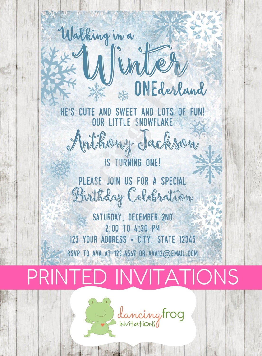 Winter Onederland Party Invitations 6