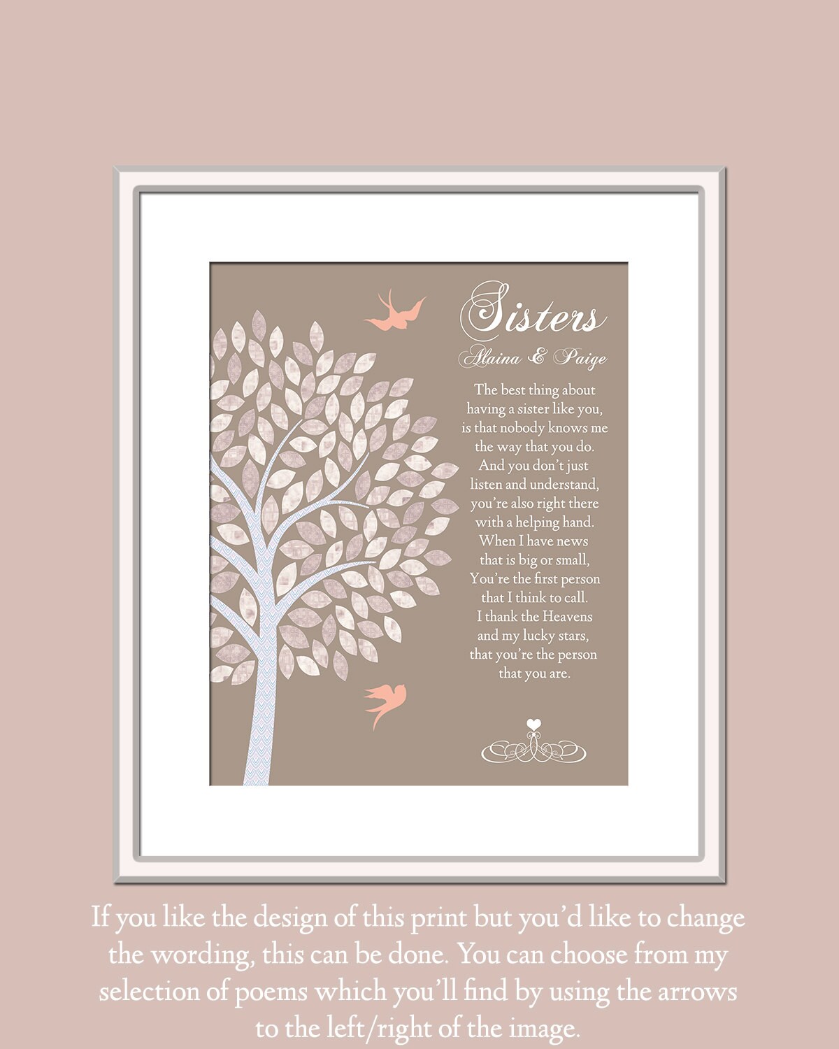 Personalized Sister Gift Print Sister Keepsake Sister Sign
