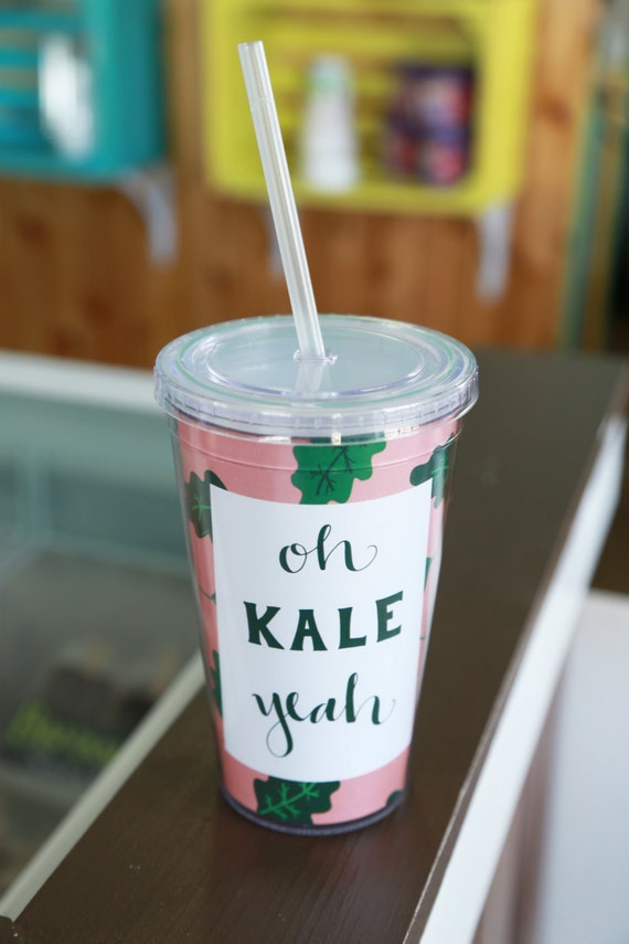 Oh Kale Yeah Pink Pattern Juicing Juice by TheScribbleStudio
