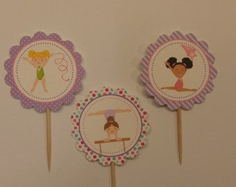 Gymnastics cupcake toppers