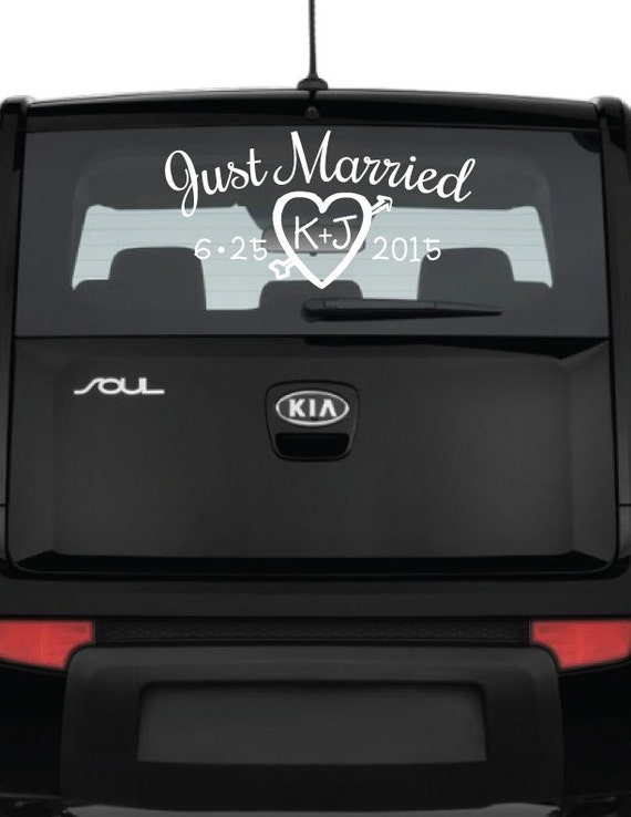 Just Married Car Decal Personalized Vinyl Decal Window