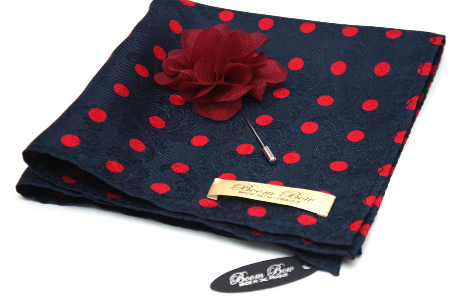 Lapel Pin Pocket Square PS084 GIFT SET. Mens Handmade