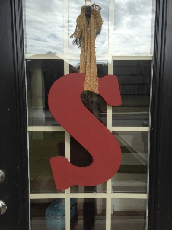 Wood Door Letter Front Door Wreath