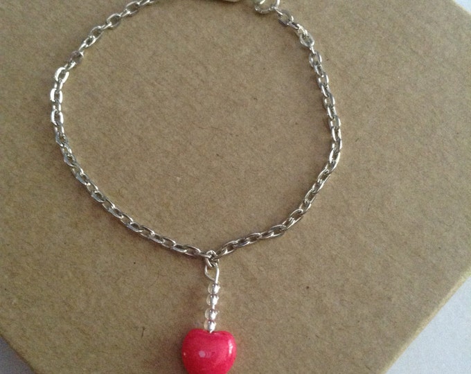 Dainty Pink Heart Bracelet ...for little girls