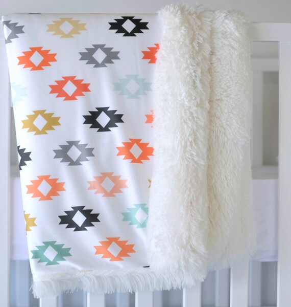 Unisex Baby Blanket Tribal Baby Blanket Stroller by NorthEighty