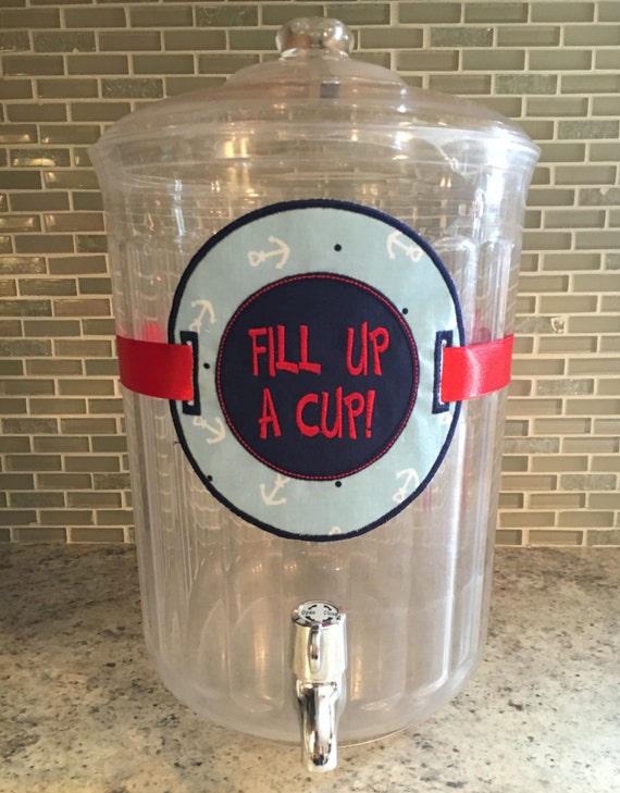 Drink Dispenser Label Fabric Drink Dispenser Tie by TkHomeTrends