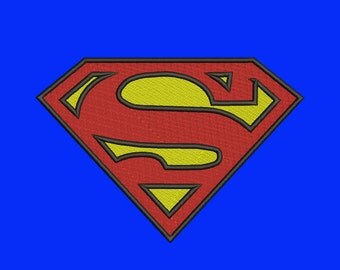 Superman Logo - 8 Size Embroidery Designs Super Hero Logos ~ INSTANT DOWNLOAD ~ Machine Embroidery Pattern