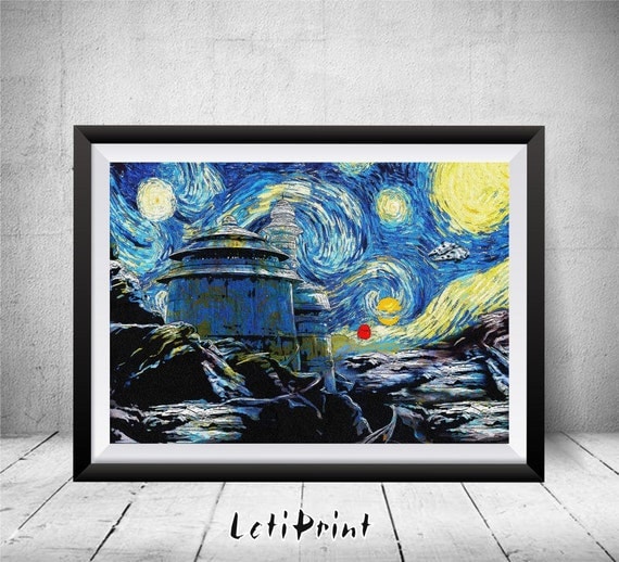  Star  Wars Starry Night Print Tatooine Poster Star  Wars Art