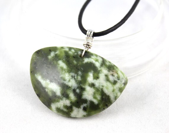 Wyoming Jade Pendant Sterling Silver by goodmedicinegemstone