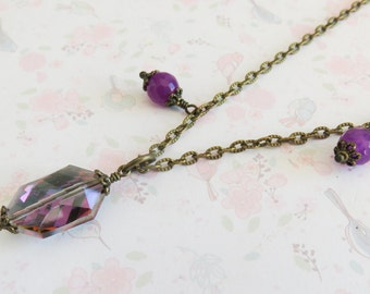 Layered rose quartz necklace multi strand boho by romanticcrafts