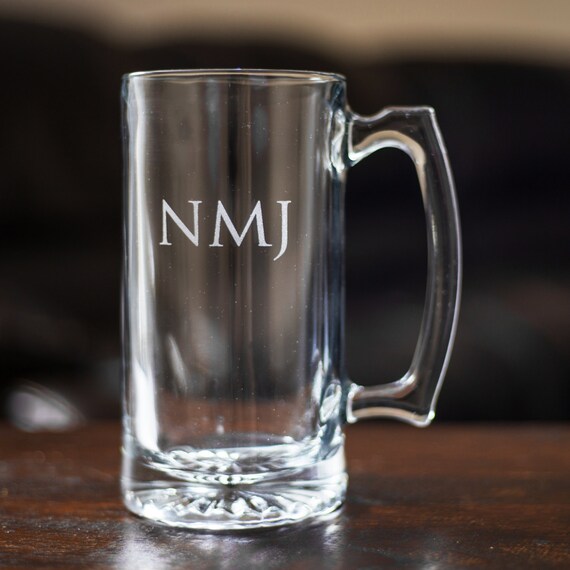 Monogrammed Beer Mug Groomsmen Beer Mugs by LifetimeCreations