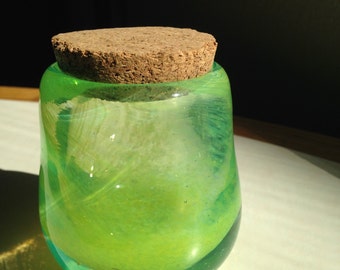 Hand Blown Glass Jar - Space Plasma with cork