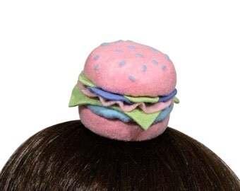 Kawaii Pastel Hamburger Hair Clip