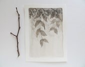 Dusk, watercolor painting, original painting, botanical print, neutral wall art, nature painting, minimalist painting