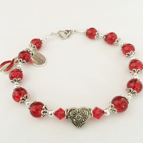 Red Ribbon Awareness Bracelet