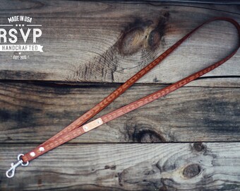 Custom Tribal pattern Leather lanyard, ID holder leather lanyard, key strap, Leather neck strap, ID holder badge, ID pass