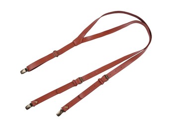 Mens Wedding Suspenders.Brown Leather Suspenders.Groomsmen Suspenders.Y Back Buckle Adjustable Leather Suspenders.Gift Ideas.3 Colors