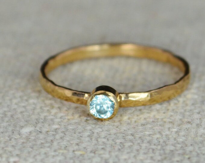 Classic Rose Gold Filled Aquamarine Ring, Solitaire, Solitaire Ring, Rose Gold Filled, March Birthstone, Mothers Ring, Gold, Aquamarine Ring