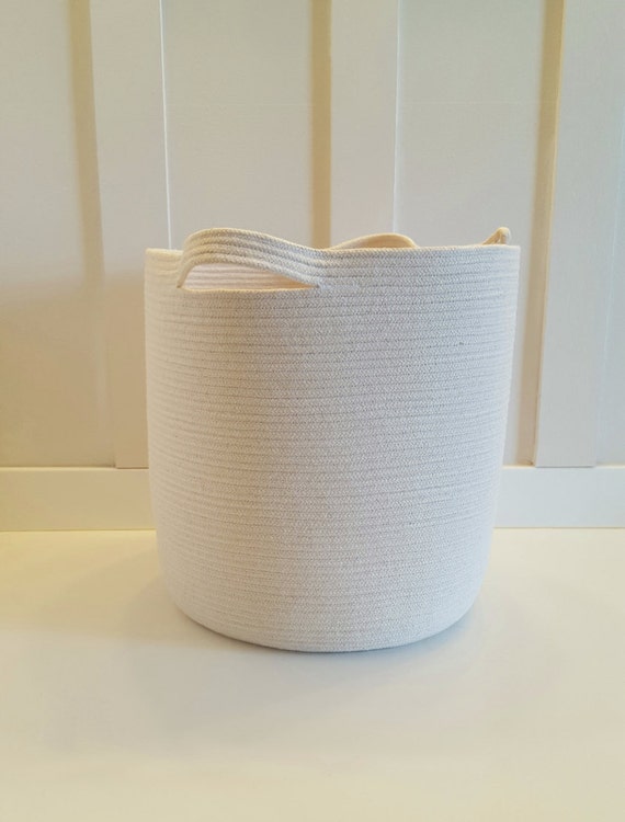 Extra Large All White Rope Basket with by PrairieStMercantile
