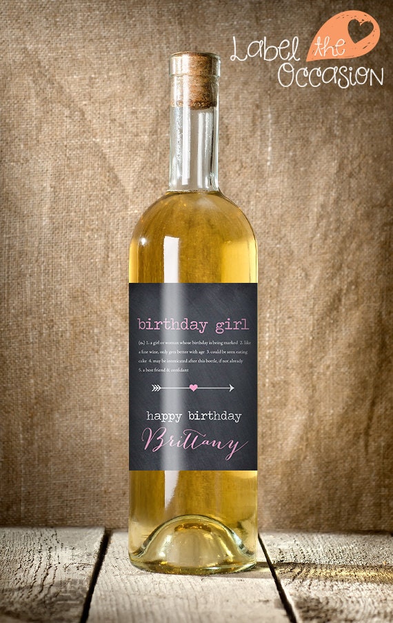 Birthday Wine Label Custom Wine Label by LabelTheOccasion