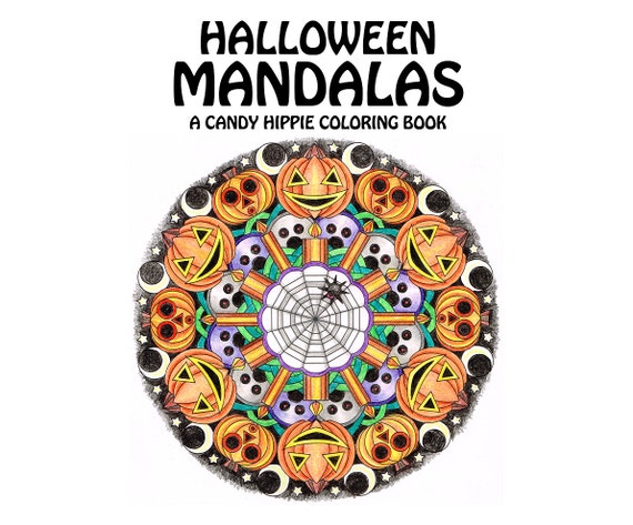 Halloween Mandalas Coloring Book printable adult coloring