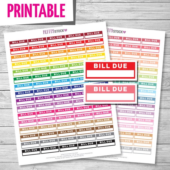 Bill Due Stickers Printable Bill Due Stickers Printable