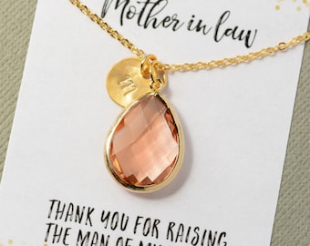 Cards Mother of the Bride Gift Necklace Mother of the Groom Gift Personalized Necklace Personalized Jewelry Initial Necklace Limonbijoux