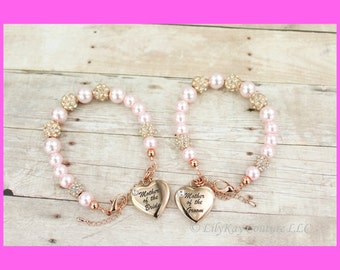 Mother of the Bride Gift Mother of the Groom Rose Gold Mother of the Bride Bracelet Rose Gold Bracelet MOB MOG Charm Bracelet Rose Gold MOB