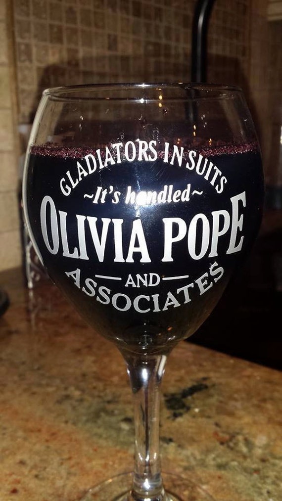 Scandal Inspired Wine Glass Olivia Pope by Scrappychicksonvinyl