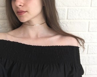 Dainty Gold Choker, Gold Choker