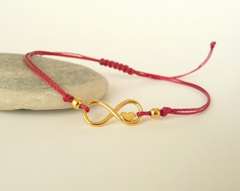 Infinity Friendship Bracelet, Infinity Bracelet in Sterling Silver, Gold Vermeil Infinity Bracelet, Friendship Bracelet, Dainty Jewelry