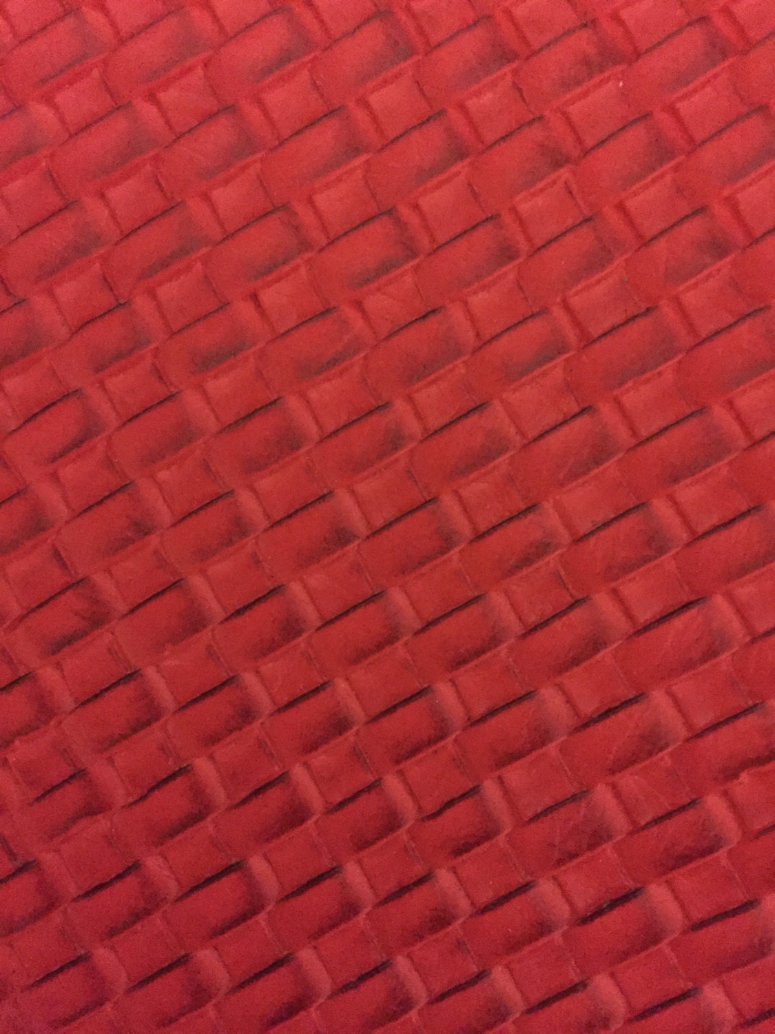 Red Basket Weave Woven Upholstery Vinyl Fabric Sold By The