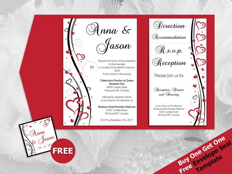 diy printable wedding pocket fold invitation set a7 5 x 7 accommodation cards for wedding invitations template