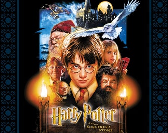 Harry Potter Fabric Panel Sorcerers Stone Poster Panel Camelot Cotton BTY