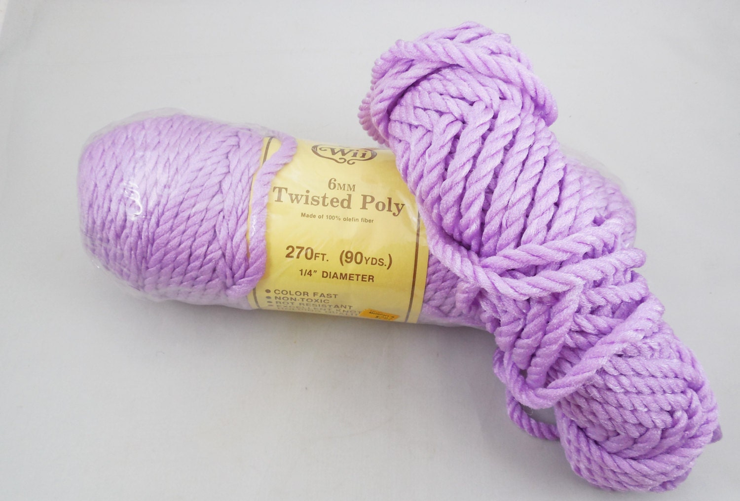 Macrame' Cord 6mm Wii 6mm Twisted Poly Cord 2 Skeins